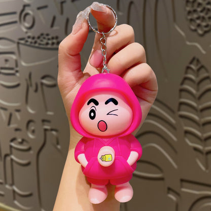 Crayon Shin‑chan Face Changing Doll | Collectible Keychain | DIY Crafts | Mini Cartoon Toy ( Random Design And Keychain)