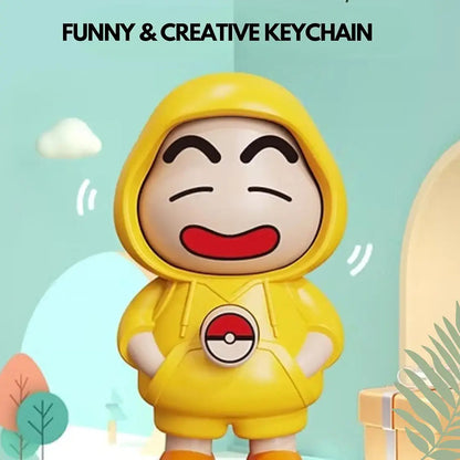 Crayon Shin‑chan Face Changing Doll | Collectible Keychain | DIY Crafts | Mini Cartoon Toy ( Random Design And Keychain)